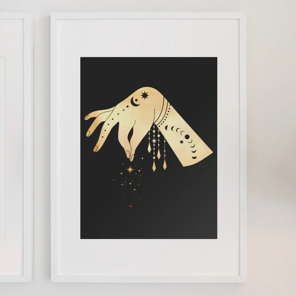 Wall Art Esoteric Celestial Mystic Hands Print Poster Unframed - Picture 2 of 5